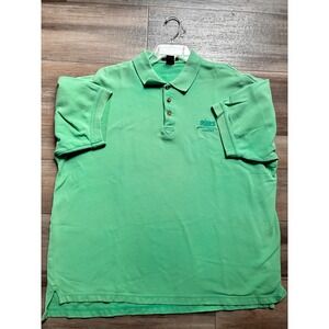 UltraClub Collection Mens XL Green Cotton Polo Shirt Aims Logistics Logo Pique